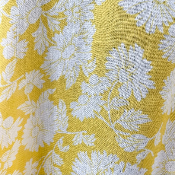 NWT LC Lauren Conrad yellow white floral bohemian tropical kimono beach coverup - Picture 8 of 11
